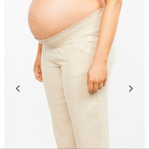 Maternity khaki linen pants
